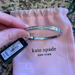 Kate Spade Paved Crystal Silver bangle bracelet NWT